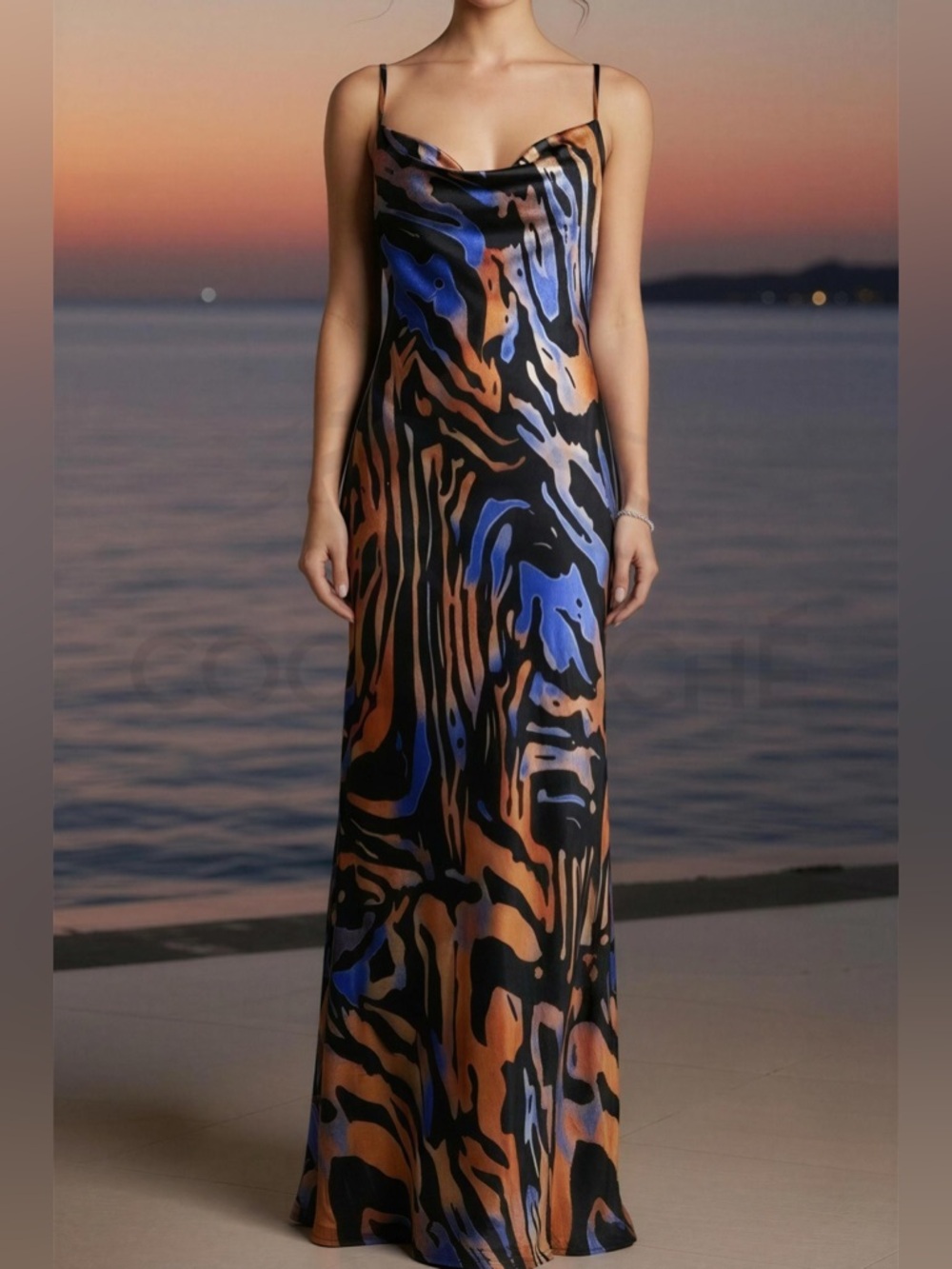 Summer Romance Vibrant Multicolor Sexy Backless Sleeveless Maxi Dress